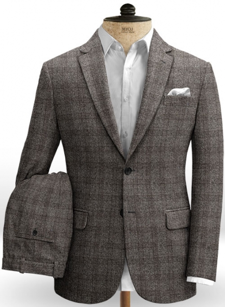 Saga Charcoal Feather Tweed Suit