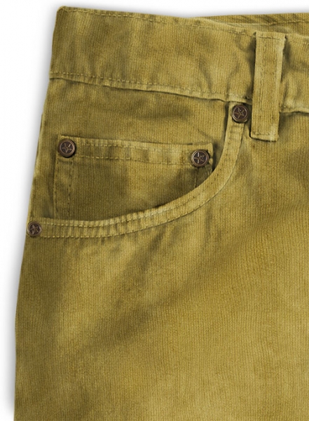 Khaki Stretch Corduroy Jeans - 21 Wales