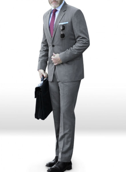 Worsted Mid Charcoal Wool Suit