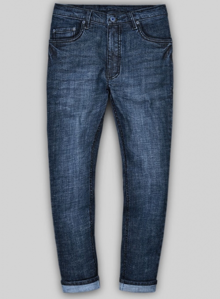 Dodgers Blue Stretch Indigo Wash Whisker Jeans - Look #500