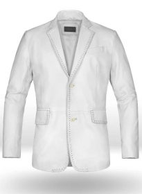 White Medieval Leather Blazer