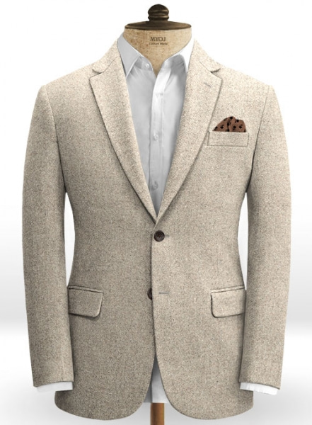 Vintage Plain Light Brown Tweed Suit