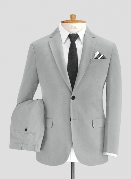 Ice Gray Cotton Power Stretch Chino Suit