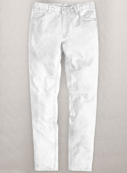 White Stretch Corduroy Jeans