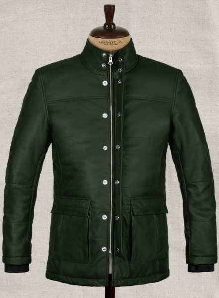 Soft Deep Olive Leather Jacket # 1000 - M Regular