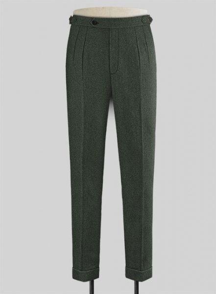 Rope Weave Green Tweed Highland Trousers