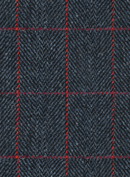 Harris Tweed Blue Checks Pea Coat