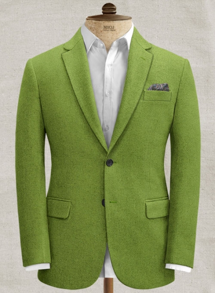 Melange Parrot Green Tweed Suit