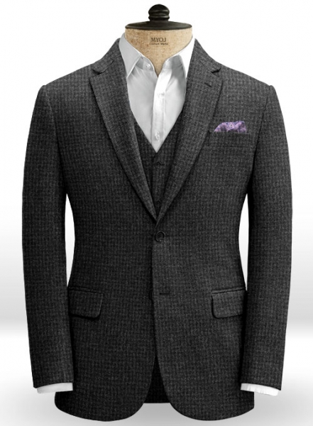 Charcoal Houndstooth Tweed Jacket