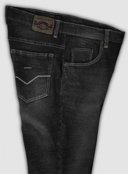 Texas Black Stretch Hard Wash Whisker Jeans - Look #643