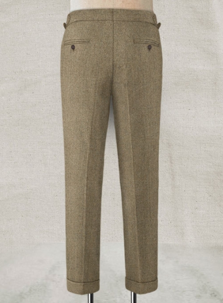 Light Weight Melange Brown Highland Tweed Trousers