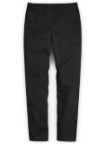 Black Feather Cotton Canvas Stretch Chino Pants