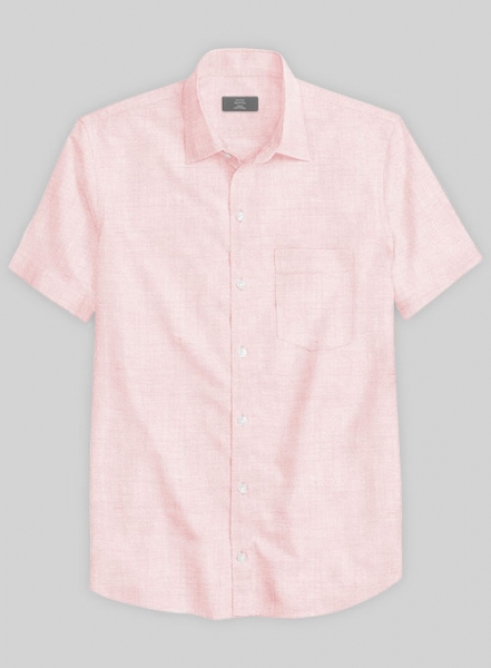 Dublin Baby Pink Linen Shirt - Half Sleeves