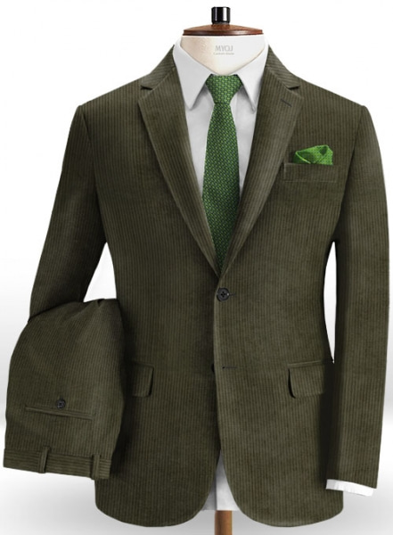 Olive Thick Corduroy Suit