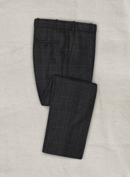 Mono Charcoal Checks Tweed Pants
