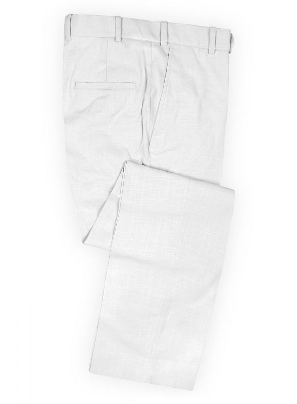 Tropical White Linen Pants
