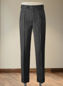 Napolean Stretch Dark Gray Highland Wool Trousers