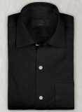 European Black Linen Shirt - Full Sleeves