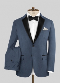 Napolean Slate Blue Wool Tuxedo Suit