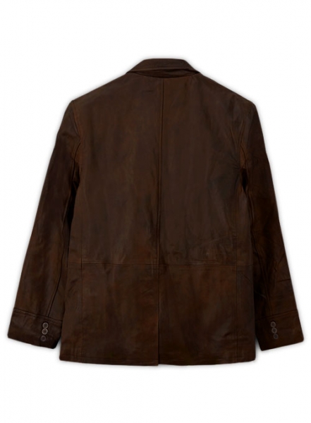 Spanish Brown Leather Blazer - # 716 - 44 Regular