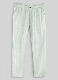 Easy Pants Light Green Seersucker