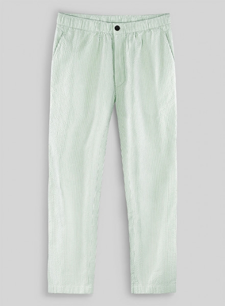 Easy Pants Light Green Seersucker