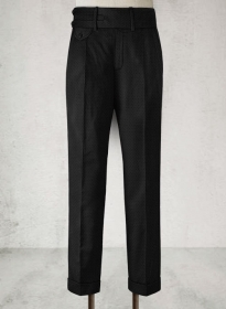 Napolean Fina Black Double Gurkha Wool Trousers