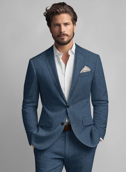 Indigo Blue Pure Linen Suit