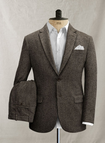 Dark Dapper Brown Tweed Suit