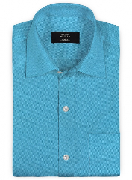 Birdseye Royal Blue Cotton Shirt - Full Sleeves