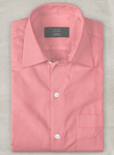 Neo Pink Stretch Poplene Shirt - Half Sleeves