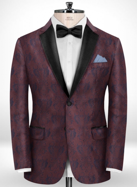 Rilda Wine Wool Tuxedo Jacket