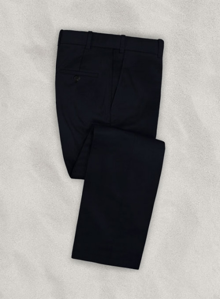 Italian Deep Navy Blue Cotton Stretch Pants
