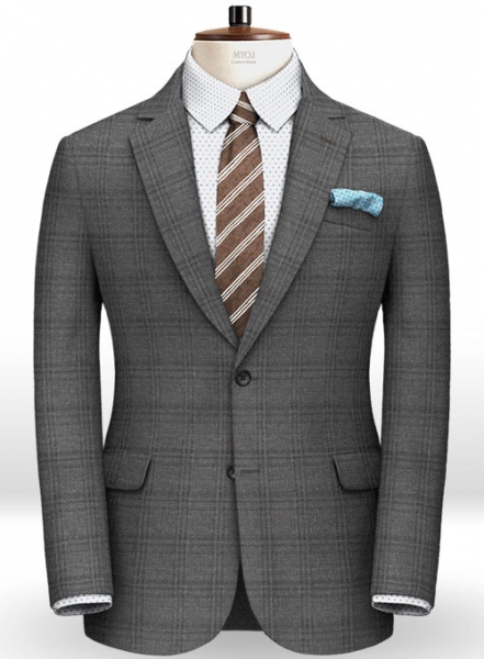 Napolean Glen Charcoal Wool Suit