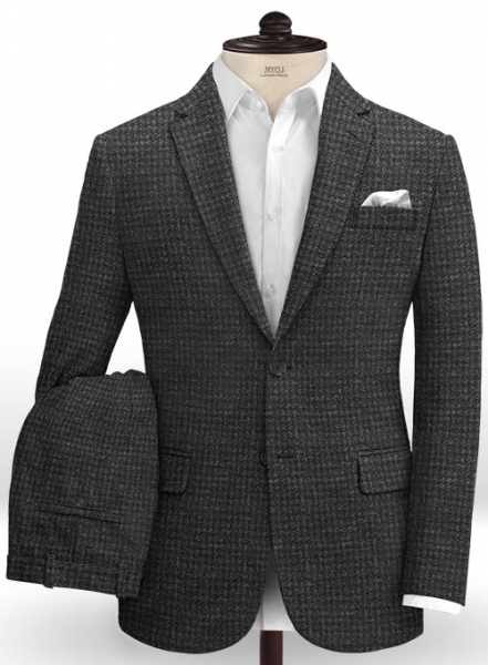 Harris Tweed Houndstooth Charcoal Suit