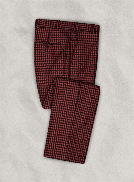 Italian Cerise Houndstooth Tweed Suit