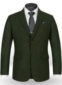 Vintage Herringbone Green Tweed Jacket