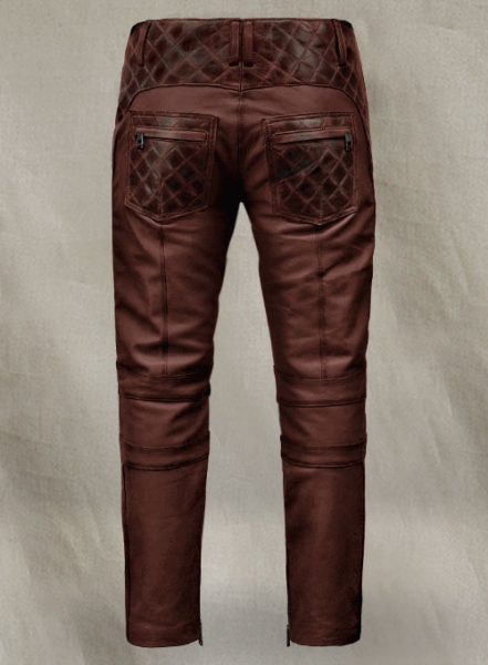 Outlaw Burnt Maroon Leather Pants