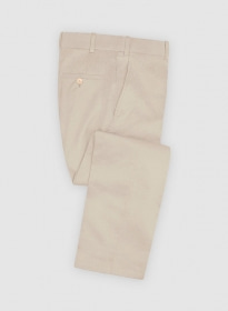 Beige Cotton Power Stretch Chino Pants