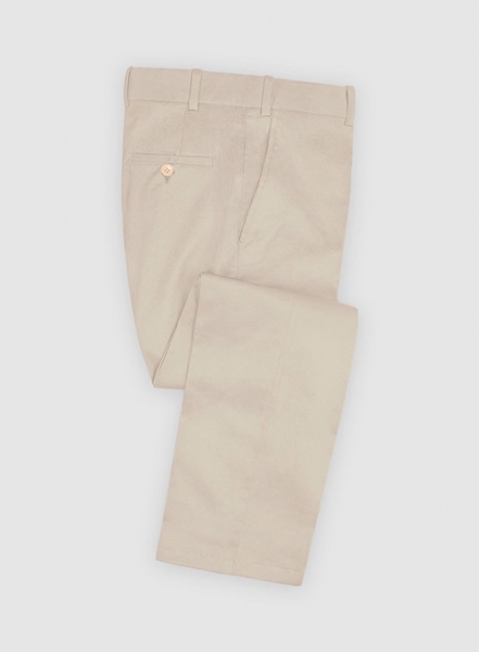 Beige Cotton Power Stretch Chino Pants