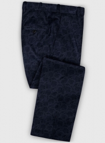 Graffiti Blue Flower Wool Pants