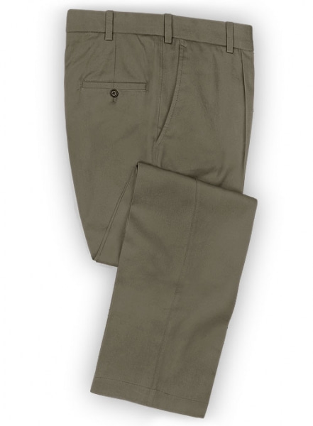 Mid Gray Peach Finish Twill Formal Chinos