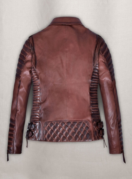 Charlotte Burnt Maroon Leather Jacket