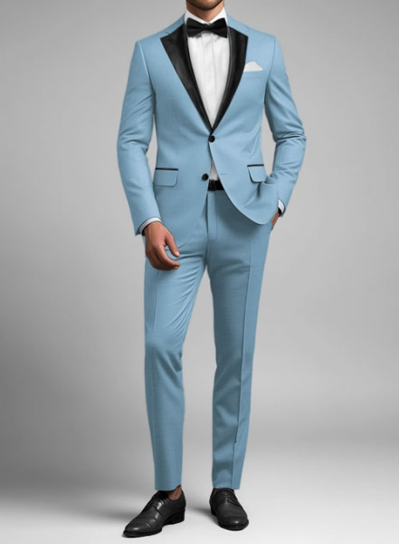 Napolean Taj Blue Wool Tuxedo Suit