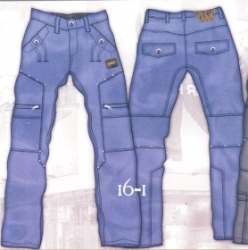 Designer Denim Cargo Jeans - Style 16-1