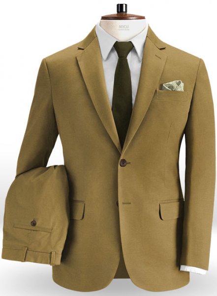 Khaki Peach Finish Chino Suit