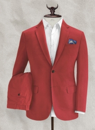 Italian Gimson Red Cotton Stretch Suit