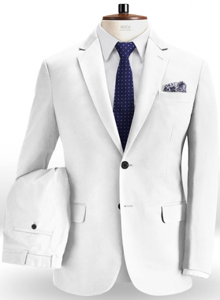 Summer Weight White Chino Suit