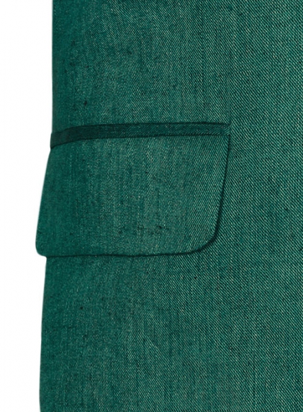 Italian Denim Green Linen Jacket