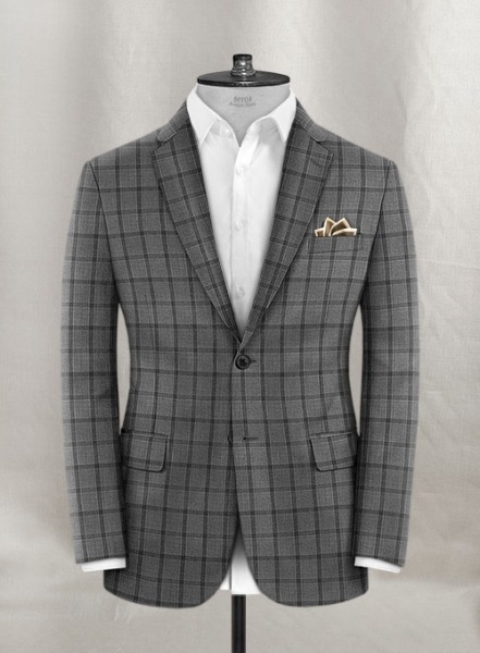 Napolean Tartan Gray Wool Jacket